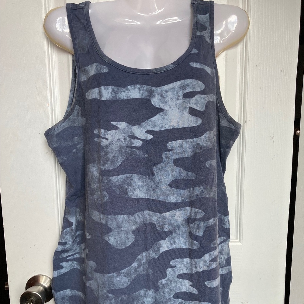 Paisley Sky Maternity tank top cap print blue tie large